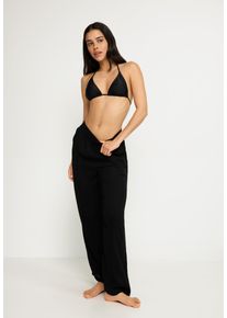 Schlupfhose LSCN BY LASCANA, Damen, Gr. 42, N-Gr, schwarz, Cr&ecirc;pe, Obermaterial: 100% Viskose, unifarben, figurumspielend lang, Hosen Schlupfhose, aus Viskosecrepe