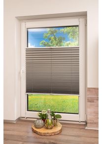 Plissee K-home "Klemmfix Pisa" Gr. 34, silber (silberfarben, metallfarben), B:85cm H:210cm, Obermaterial: 100% Polyester, Plissees, Plissee, Crushed-Optik