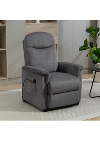 TV-Sessel Duo Collection "TV-Sessel Pylos", kieselgrau, B:77cm H:111cm T:95cm, Polyester 96%, Nylon 4%, Sessel, TV-Sessel, Relaxfunktion und Taschenfederkern mit Stahlwellenunterfederung