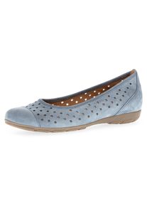 Ballerina Gabor, Damen, Gr. 42, blau (jeansblau), Nubukleder, Schuhe Ballerina, Slipper, Businessschuh, Halbschuh mit Hovercraft Luftkammerlaufsohle, Topseller