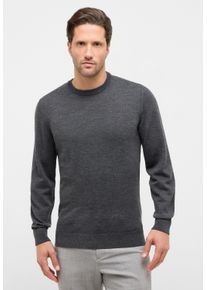 Strickpullover Eterna "REGULAR FIT", Damen, Gr. XL, grau (anthrazit), 100% Wolle (Merino), l&auml;ssig geschnitten, Pullover Strickpullover