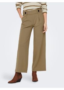 Jacqueline de Yong Jerseyhose JDY "JDYGEGGO NEW LONG PANT JRS NOOS", Damen, Gr. S (36), L&auml;nge 32, braun (sepia tint detail:schwarz buttons), Jersey, Obermaterial: 95% Polyester, 5% Elasthan, unifarben, relaxed fit lang, Hosen Jerseyhose, Materialmix