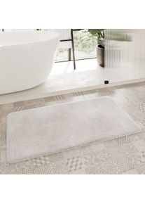 Badematte HOMIE LIVING "Porto Azzurro", beige (elfenbein), H:30mm, Polyester, Badematten, Badematte, Badteppich, uni, rechteckig & rund, waschbar, Badezimmerteppich