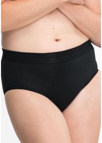 Maxislip Speidel "Bio Cotton plus", Damen, Gr. 46, schwarz, Single Jersey, Obermaterial: 92% Baumwolle, 8% Elasthan, unifarben, k&ouml;rpernah, Unterhosen Maxislip, bequem, weich, breiter Bund, basic, Baumwollmix