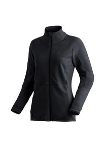 Fleecejacke Maier Sports "Sinaia W", Damen, Gr. 50, schwarz, 100% Polyester, hoch geschlossener Ausschnitt, Jacken Fleecejacke, Damen Midlayer, atmungsaktiv schnelltrocknend, Full-Zip, Regular Fit