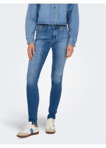 Skinny-fit-Jeans Only "ONLBLUSH ICON COIN MID SK DNM CRO299NOOS", Damen, Gr. L (40), L&auml;nge 32, blau (medium blau denim), Denim/Jeans, Obermaterial: 92% Baumwolle, 6% Elastomultiester, 2% Elasthan, unifarben, skinny fit, Jeans Skinny-fit-Jeans