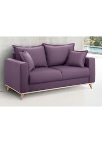 2-Sitzer Home Affaire "Edina", lila (aubergine), B:162cm H:74cm T:84cm, Webstoff (100% Polyester);Baumwollmix (50% Baumwolle, 50% Polyester);Baumwollmix (50% Baumwolle, 50% Polyester), Sofas, 2-Sitzer, auch in Baumwollmix-Bezug, im skandinavischem Stol