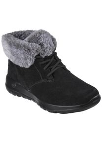 Winterboots Skechers "ON-THE-GO JOY - PLUSH DREAMS", Damen, Gr. 38, schwarz (schwarz, grau), Leder, Schuhe Winterboots, Winterschuh in bequemer Form