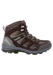 Wanderschuh Jack Wolfskin "VOJO 3 TEXAPORE MID M", Herren, Gr. UK 6,5 - EU 40, Normalschaft, braun (schwarz, braun, lime), Main Material Second Material 100% Polyamide Lining Sole 100% Rubber/ EVA, Schuhe Wanderschuh