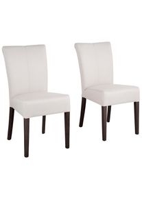 Esszimmerstuhl Home Affaire "Queen", beige, B:46cm H:93cm T:64cm, Massivholz, St&uuml;hle, Esszimmerstuhl, Beine aus massiver Buche, wengefarben lackiert, Polsterstuhl