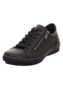 Sneaker Legero "TANARO 5.0", Damen, Gr. 42, schwarz (schwarz (schwarz)), Nappaleder, unifarben, Schuhe Sneaker, Komfortschuh, Freizeitschuh, Schn&uuml;rschuh mit Rei&szlig;verschluss