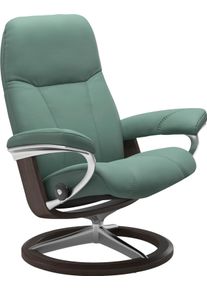 Relaxsessel STRESSLESS "Consul", gr&uuml;n (aqua gr&uuml;n paloma), B:82cm H:102cm T:72cm, Leder BATICK: BATICK ist ein leicht korrigiertes, durchgef&auml;rbtes und genarbtes M&ouml;belleder, bei dem die meisten Unebenheiten und Spuren in der Regel entfernt wurden.;Leder PALOMA: PALOMA ist ein durchgef&auml;rbtes Semianilin-M&ouml;belleder mit nat&uuml;rlicher Narbung.;ROHLEDER Stoff Q2 FARON: Ein fester zuverl&auml;ssiger Boucl&eacute; mit ei