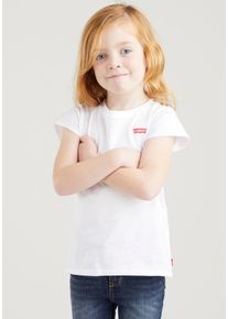 T-Shirt LEVI'S KIDS "LVG BATWING CHEST HIT TEE", M&auml;dchen, Gr. 3/98, wei&szlig;, Jersey, Obermaterial: 60% Baumwolle, 40% Polyester, bedruckt, Basic schmal h&uuml;ftlang, Rundhals, abgesteppte Kante, Shirts T-Shirt, mit Logo Print for GIRLS