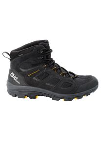 Wanderschuh Jack Wolfskin "VOJO 3 TEXAPORE MID M", Herren, Gr. UK 10 - EU 44,5, Normalschaft, gelb (schwarz, burly, gelb, xt), Main Material Second Material 100% Polyamide Lining Sole 100% Rubber/ EVA, Schuhe Wanderschuh