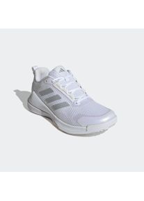 Hallenschuh adidas Performance "NOVAFLIGHT 2 INDOOR", Damen, Gr. 42,5, wei&szlig; (cloud wei&szlig;, silber metallic, ftwr wei&szlig;), Synthetik, Textil, Schuhe Hallenschuh, Volleyballschuh