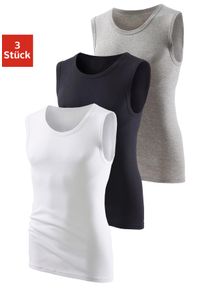H.I.S. Muscleshirt H.I.S, Herren, Gr. 9 (XXXL), grau (grau, meliert, schwarz, wei&szlig;), Feinripp, Obermaterial: 100% Baumwolle. Melange in der Packung: 90% Baumwolle, 10% Viskose, unifarben, Basic, figurbetont normal, Rundhals, eingefasste Kante, Shirts Muscleshirt, aus weicher Feinripp-Qualit&auml;t