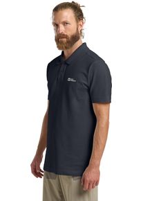 Poloshirt Jack Wolfskin "ESSENTIAL POLO M", Herren, Gr. L (52), blau (schwarz, navy), Obermaterial: 100% Baumwolle, Shirts Poloshirt