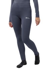 Thermoleggings Jack Wolfskin "INFINITE WARM PANTS W", Damen, Gr. L (42/44), Normalgr&ouml;&szlig;en, grau (graphite), Obermaterial: 92% Polyester, 8% sonstige Fasern, Hosen Thermoleggings