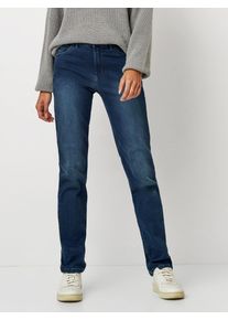 Slim-fit-Jeans Toni "Liv", Damen, Gr. 44, N-Gr, blau (blau stone), Denim/Jeans, Obermaterial: 72% Baumwolle, 24% Polyester, 4% Elasthan, unifarben, regular fit kn&ouml;chelfrei, Jeans Slim-fit-Jeans, im Five-Pocket Style