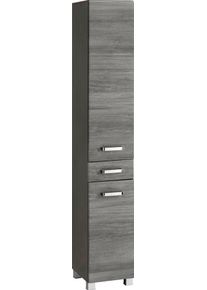 Hochschrank Welltime "Ravenna", grau (eichefarben, graphit, rauchfarben), B:30cm H:185cm T:35cm, Schr&auml;nke, Hochschrank, T&uuml;ren mit Anschlagd&auml;mpfern