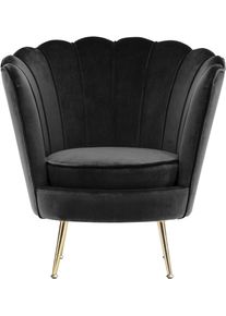 Sessel Kayoom "Sofa Barbara 125, hochwertiger Velvet-Stoff mit samtweicher Haptik", schwarz, B:81cm H:85cm T:74cm, Stoffbezug 100% Polyester, Schaumstoff, Sperrholz, 100% Eisen, Sessel, Sessel, Angesagtes 1-Sitzer-Sofa, Mini Sofa, M&ouml;belf&uuml;&szlig;e h&ouml;henverstellbar