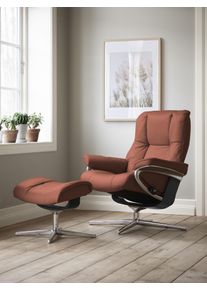 Relaxsessel STRESSLESS "Mayfair", rot (henna paloma), B:79cm H:102cm T:73cm, Leder PALOMA: PALOMA ist ein durchgef&auml;rbtes Semianilin-M&ouml;belleder mit nat&uuml;rlicher Narbung., Sessel, Relaxsessel, mit Cross Base, Gr&ouml;&szlig;e S, M & L, Holzakzent Schwarz