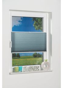 Plissee K-home "Klemmfix Pisa" Gr. 6, blau (petrol), B:90cm H:130cm, Obermaterial: 100% Polyester, Plissees, Plissee, Crushed-Optik