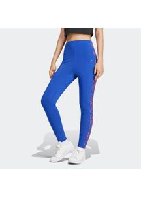 Leggings adidas Sportswear "W ANML 3S LEG", Damen, Gr. XS, N-Gr, blau (semi lucid blau), Obermaterial: 93% Baumwolle, 7% Elasthan, Hosen Leggings