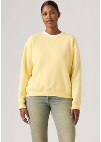 Levi's Sweatshirt LEVI'S "EVERYDAY CREW SWEATSHIRT", Damen, Gr. S (36), french vanilla brushed fleece, Sweatware, Obermaterial: 58% Baumwolle, 42% Polyester, regular fit normal, Rundhals, B&uuml;ndchen, Sweatshirts Sweatshirt, mit kleinem Logo auf der Brust