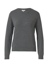 Strickpullover s.Oliver, Damen, Gr. 44, dunkelgrau, Obermaterial: 72% Viskose, 28% Polyester, unifarben, regular fit taillenbedeckt, ohne Ausschnitt, Rippb&uuml;ndchen, Pullover Strickpullover, mit Stehkragen