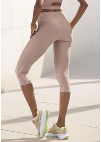 active by Lascana Caprileggings LASCANA ACTIVE, Damen, Gr. XS (32/34), N-Gr, braun, Obermaterial: 85% Polyester, 15% Elasthan, Mesh, unifarben, figurbetont kniebedeckend, Hosen Caprileggings, Sporthose in Allover-Leo-Optik