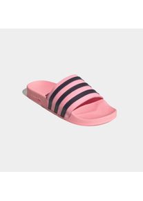 Badesandale adidas originals "ADILETTE", Gr. 43, schwarz (glow pink, aurora schwarz, glow pink), Leder, Schuhe Badesandale, Badelatschen