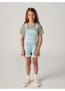 Latzhose LEVI'S KIDS, M&auml;dchen, Gr. 12 (152), N-Gr, wow me over, Denim/Jeans, Obermaterial: 100% Baumwolle, regular fit kurz, Hosen Latzhose, mit Kn&ouml;pfen an der Taille for GIRLS