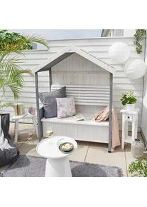Gartenbank Giuliana Grau/Wei&szlig; aus Holz