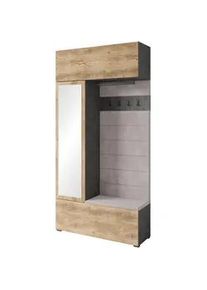 Garderobe Tejo Anthrazit/Kastanieneiche