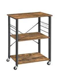 VASAGLE Servierwagen KKS60XV2 Brau/Schwarz