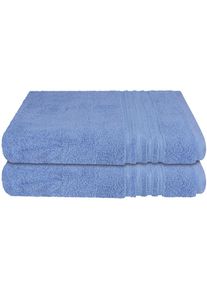 Schiesser, Duscht&uuml;cher &raquo;Milano aus 100% Baumwolle mit eleganter Bord&uuml;re in Hoch-Tief-Optik&laquo; Made in Green, Hellblau, Frottier, Frottier, B/L: 70 