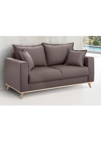 Home Affaire, 2-Sitzer &raquo;Edina&laquo; auch in Baumwollmix-Bezug, im skandinavischem Stol, braun, Webstoff (100% Polyester);Baumwollmix (50% Baumwolle, 50% 