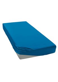 OTTO home, Spannbettlaken &raquo;PAPRIKA&laquo; Bettlaken, Laken, in zwei Qualit&auml;ten: Fleece & Jersey, pflegeleicht, mittelblau, Microfaser-Jersey, Obermaterial: 