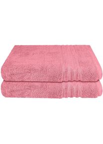 Schiesser, Duscht&uuml;cher &raquo;Milano aus 100% Baumwolle mit eleganter Bord&uuml;re in Hoch-Tief-Optik&laquo; Made in Green, Malve, Frottier, Frottier, B/L: 70 cmx140 