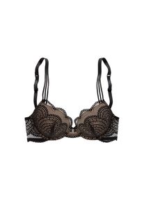 Lascana, Push-up-BH &raquo;Kira&laquo; mit extravagantem B&auml;nderdetail an den Tr&auml;gern, Dessous, schwarz, 80 - Cup C