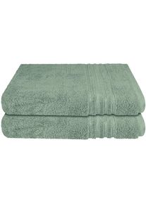 Schiesser, Duscht&uuml;cher &raquo;Milano aus 100% Baumwolle mit eleganter Bord&uuml;re in Hoch-Tief-Optik&laquo; Made in Green, Hellgr&uuml;n, Frottier, Frottier, B/L: 70 