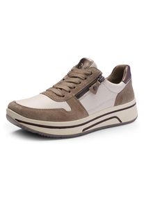 Ara, Damen, Sneaker &raquo;SAPPORO&laquo; , Freizeitschuh, Halbschuh, Schn&uuml;rschuh in Komfortweite H = sehr weit, creme-beige, 8,5 (42,5), Sneaker mit gepolstertem