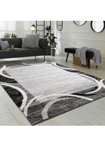 Paco Home, Teppich &raquo;Sinai 059&laquo; rechteckig 13 mm H&ouml;he Kurzflor, modernes Design, mit Bord&uuml;re, Kundenliebling, grau, Kunstfaser, B : 60 cm 1 Stk. - 13 