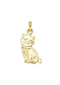 Luigi Merano, Damen, Kettenanh&auml;nger &raquo;Anh&auml;nger Katze, Gold 375&laquo; (), Gold, Gold, 375 Gelbgold