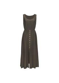Lascana, Damen, Maxikleid mit Zierkn&ouml;pfen, Sommerkleid, modisch, khaki, 44 - N-Gr, Tiefer Rundhalsausschnitt