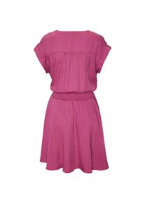 Buffalo, Damen, Sommerkleid Seitennahttaschen aus weichem Lyocell, Jeansoptik, Sommerkleid, pink washed, N-Gr, 36 - N-Gr, pink washed, V-Ausschnitt 