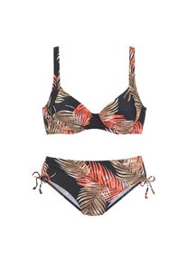 Lascana, Damen, B&uuml;gel-Bikini mit plakativem Bl&auml;tter-Print, schwarz-bedruckt, Cup B, 36 - Cup B, schwarz-bedruckt, Mit plakativem Bl&auml;tter-Print