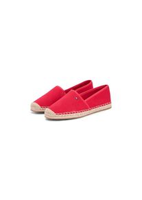 Tommy Hilfiger, Damen, Espadrille &raquo;FLAG CANVAS ESPADRILLE&laquo; ,Slipper,Flats,Bequemschuh mit Jutebezug und Ziern&auml;hten, schmale Form, rot, 38, Slipper mit
