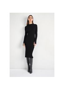 HECHTER PARIS, Damen, Strickkleid mit Gehschlitz, schwarz, 36 - N-Gr, Dehnbare und formstabile Rippware f&uuml;r optimalen Tragekomfort